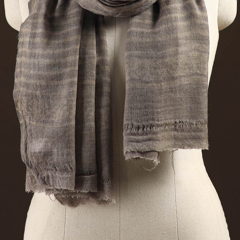 Natural dyed hand printed pure wool akola stole 01