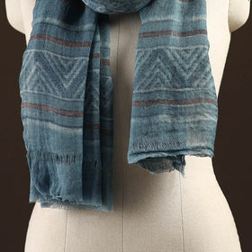 Natural dyed hand printed pure wool akola stole 02