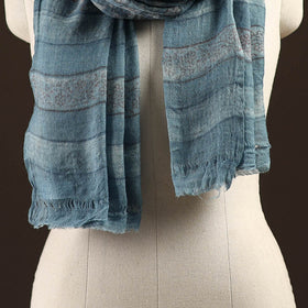Natural dyed hand printed pure wool akola stole 04