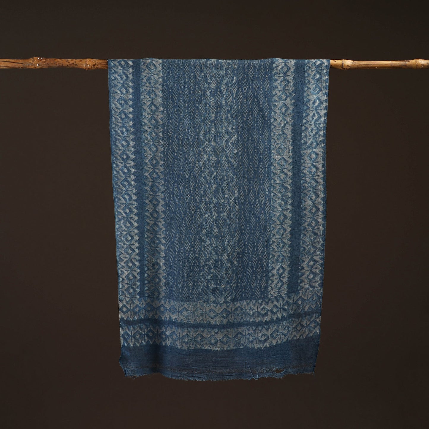 Natural dyed hand printed pure wool akola stole 05