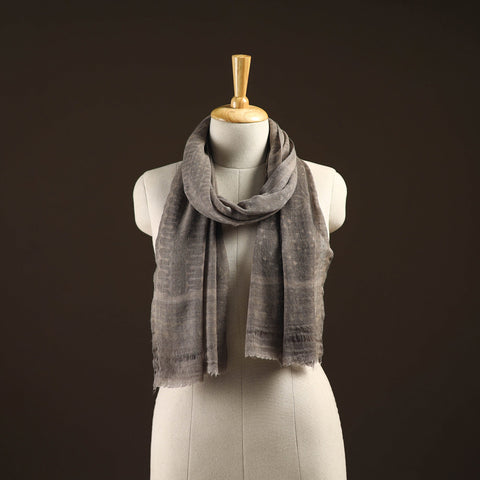 Natural dyed hand printed pure wool akola stole 07