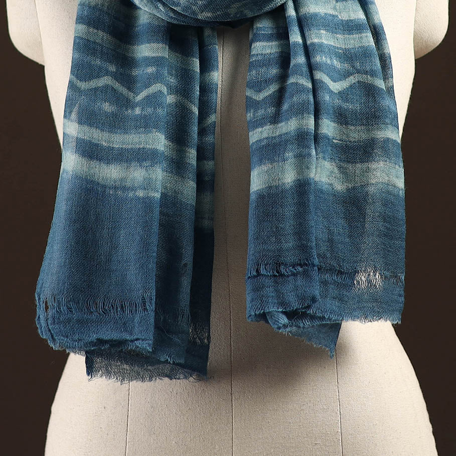Natural dyed hand printed pure wool akola stole 08
