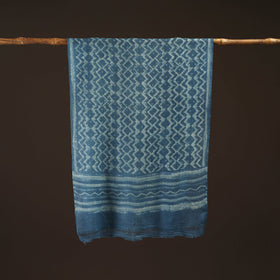 Natural dyed hand printed pure wool akola stole 08