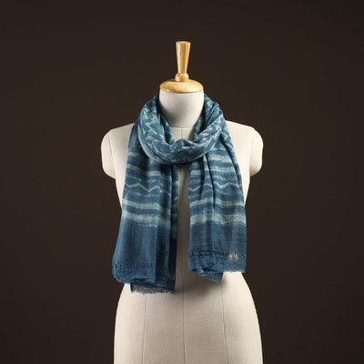 Natural dyed hand printed pure wool akola stole 08