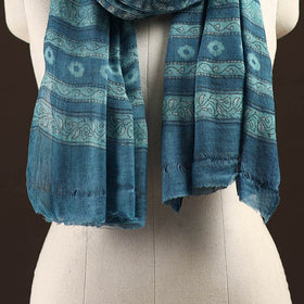 Natural dyed hand printed pure wool akola stole 09