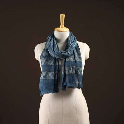 Natural dyed hand printed pure wool akola stole 10