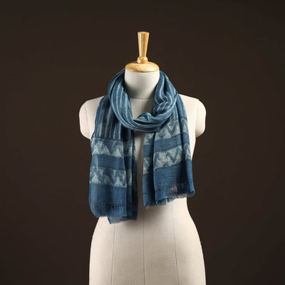 Natural dyed hand printed pure wool akola stole 11