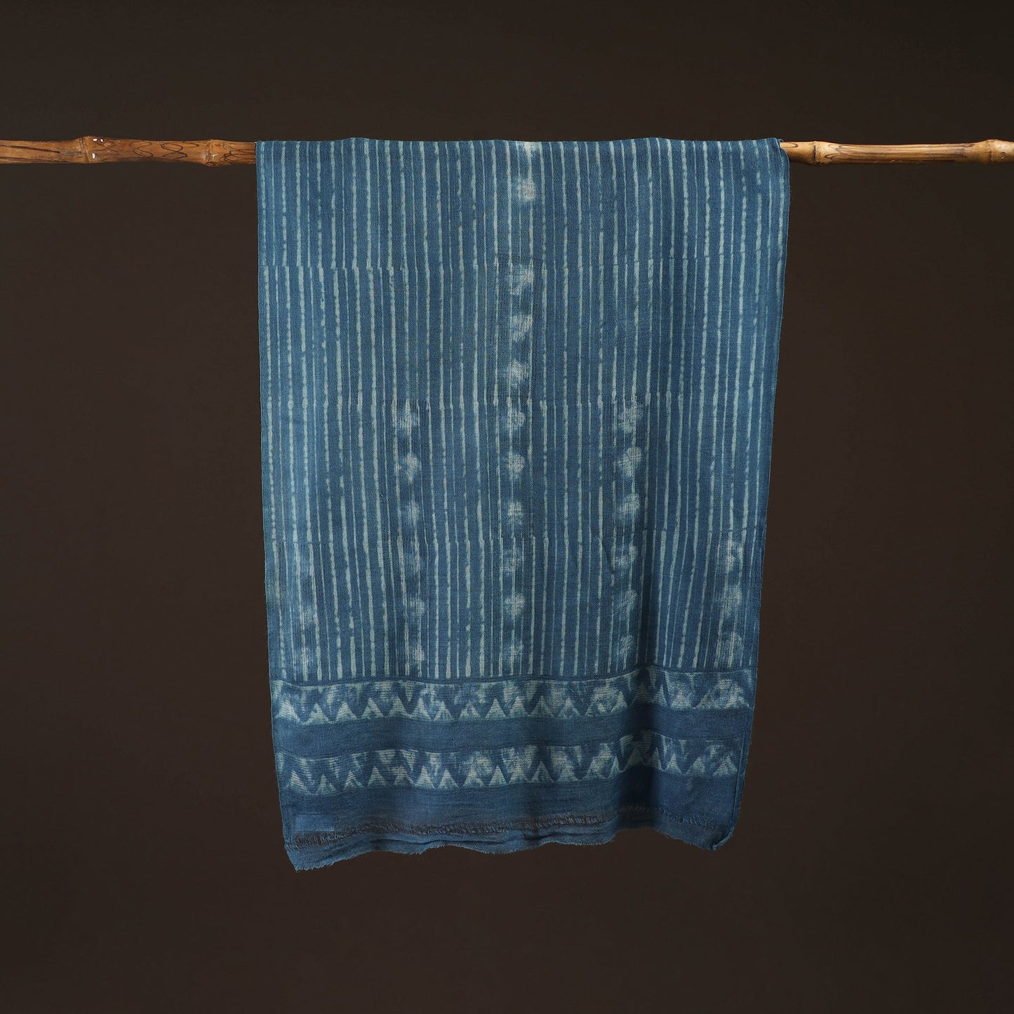 Natural dyed hand printed pure wool akola stole 11