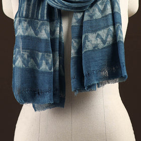 Natural dyed hand printed pure wool akola stole 11