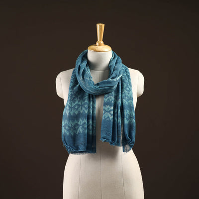 Natural dyed hand printed pure wool akola stole 12