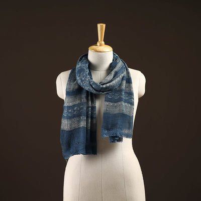 Natural dyed hand printed pure wool akola stole 16