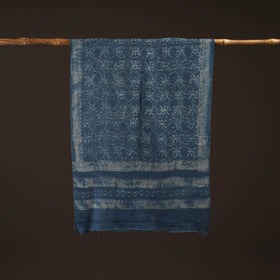 Natural dyed hand printed pure wool akola stole 16