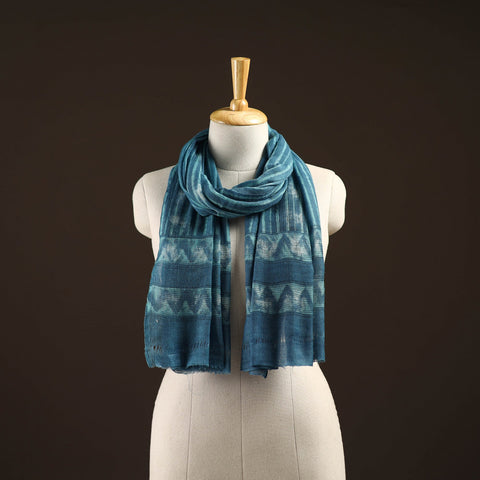 Natural dyed hand printed pure wool akola stole 18