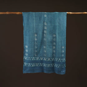 Natural dyed hand printed pure wool akola stole 18
