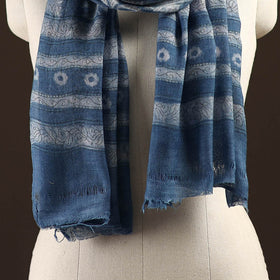 Natural dyed hand printed pure wool akola stole 21