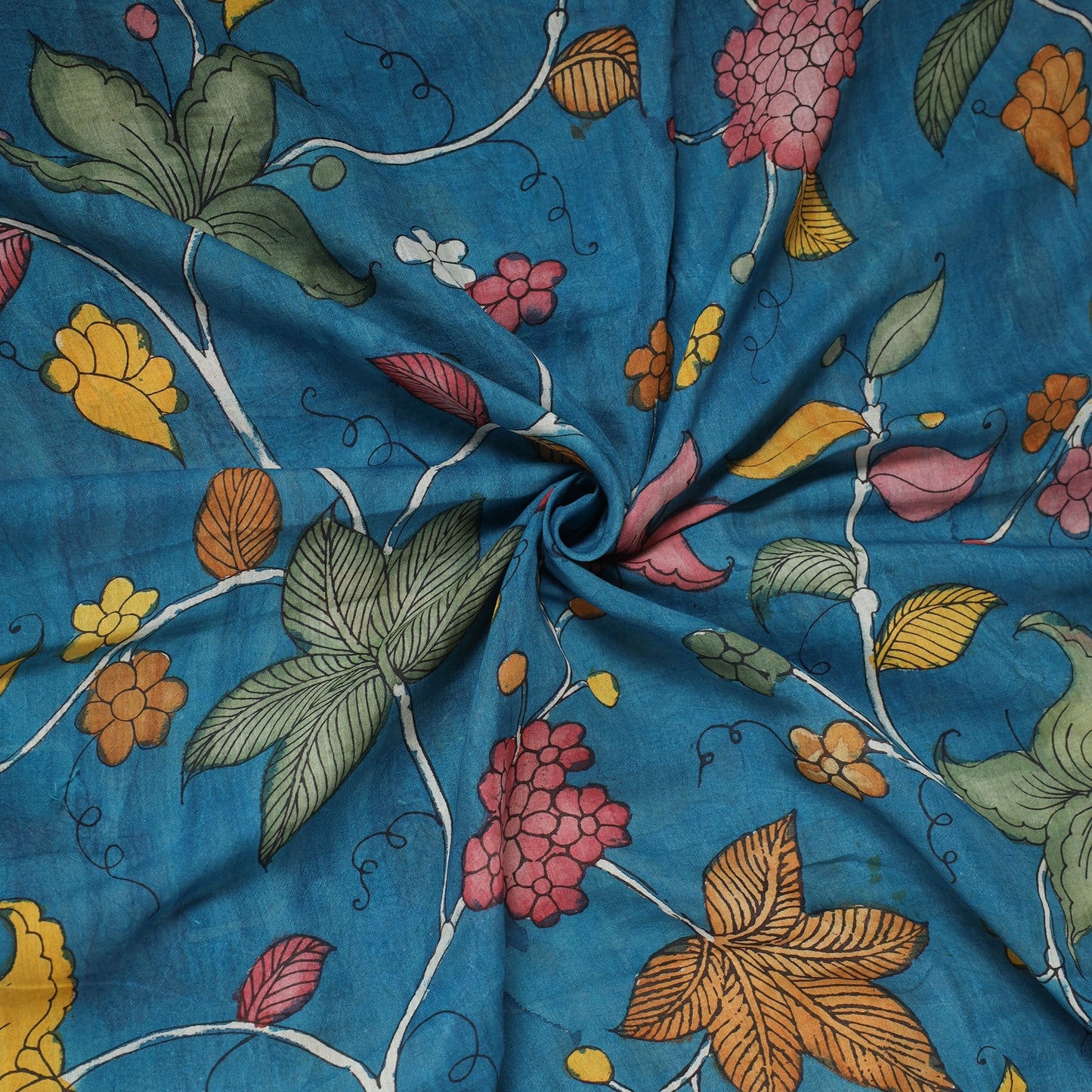 Natural dyed handloom chanderi silk handpainted