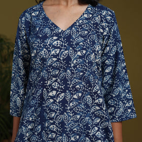 Blue - natural dyed indigo cotton short bagru kurta 14