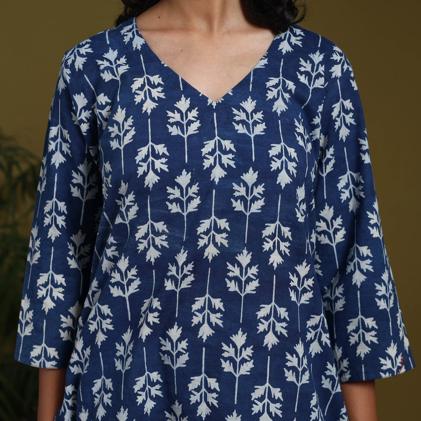 Blue - natural dyed indigo cotton short bagru kurta 12