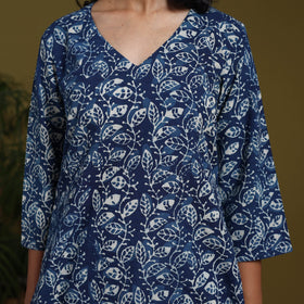 Blue - natural dyed indigo cotton short bagru kurta 14