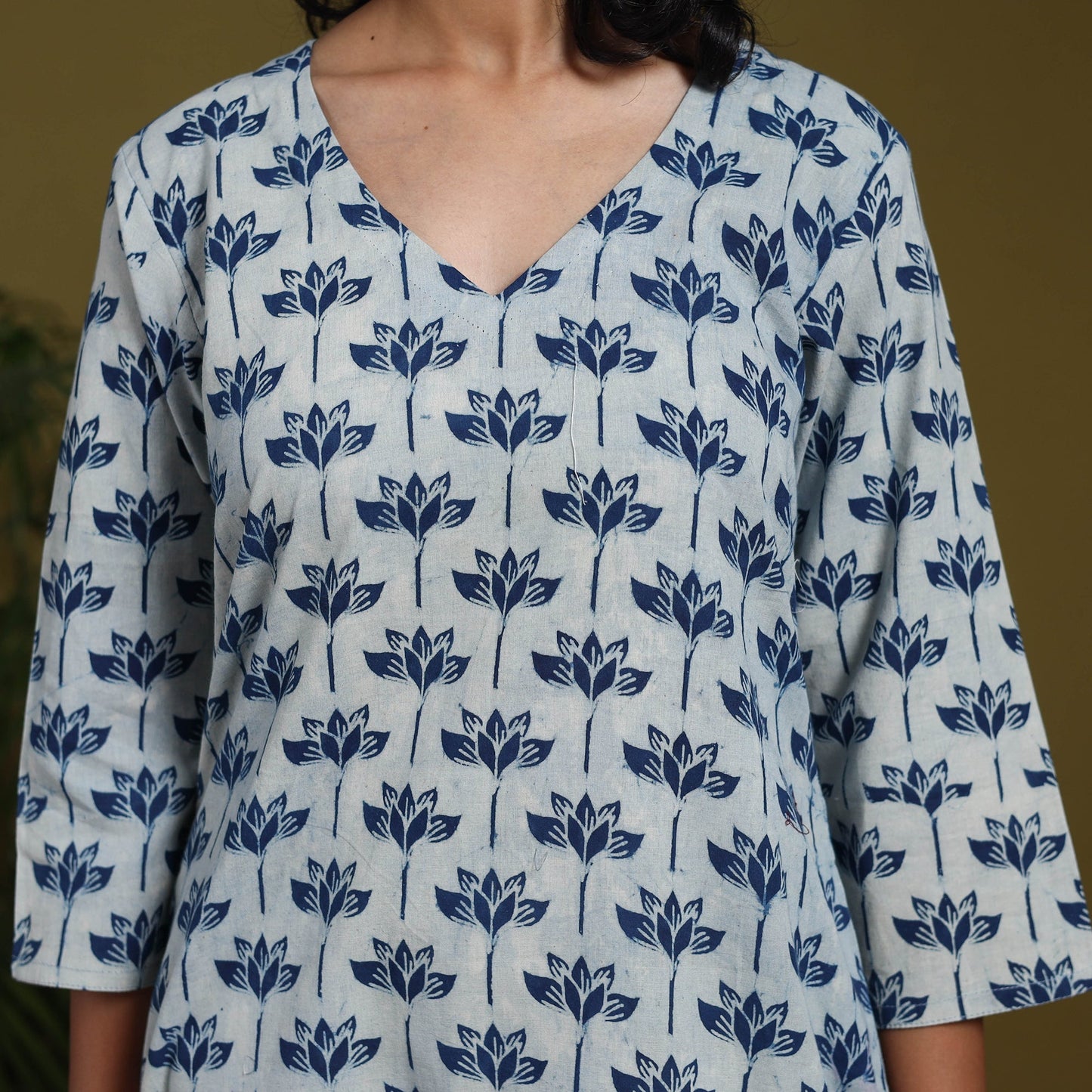 Blue - natural dyed indigo cotton short bagru kurta 15