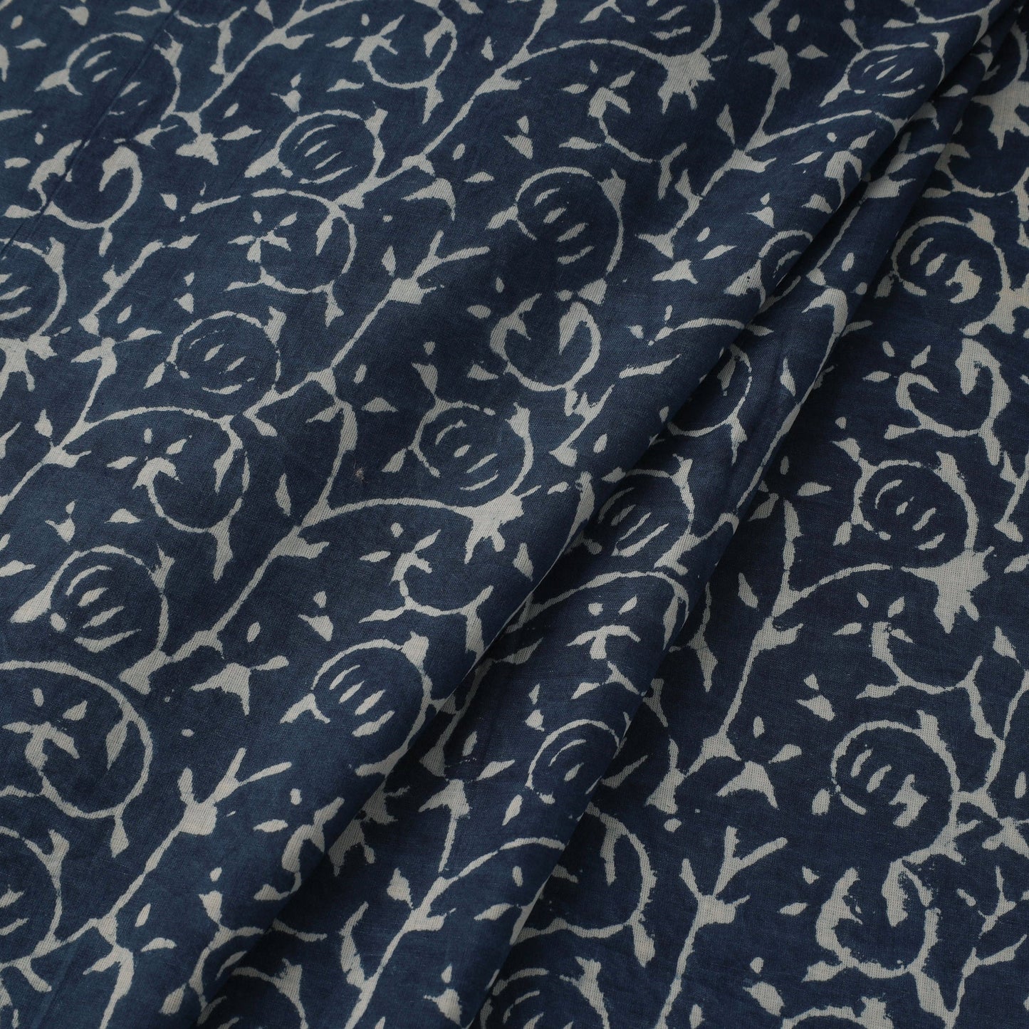 Natural dyed indigo pure mul cotton hand bagru fabric 10