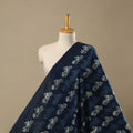 Natural dyed indigo pure mul cotton hand bagru fabric 06