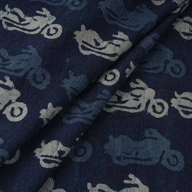 Natural dyed indigo pure mul cotton hand bagru fabric 06