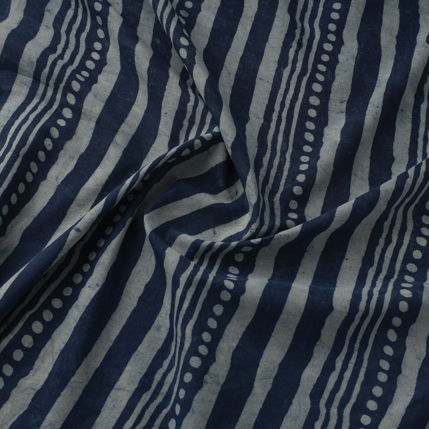 Natural dyed indigo pure mul cotton hand bagru fabric 03