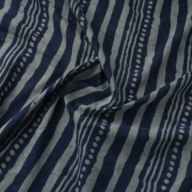 Natural dyed indigo pure mul cotton hand bagru fabric 03