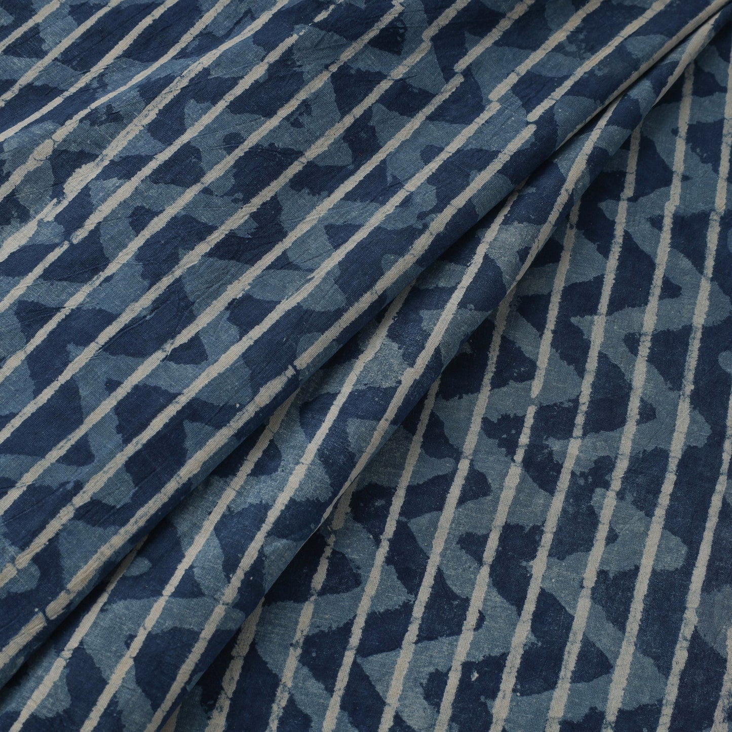 Natural dyed indigo pure mul cotton hand bagru fabric 07