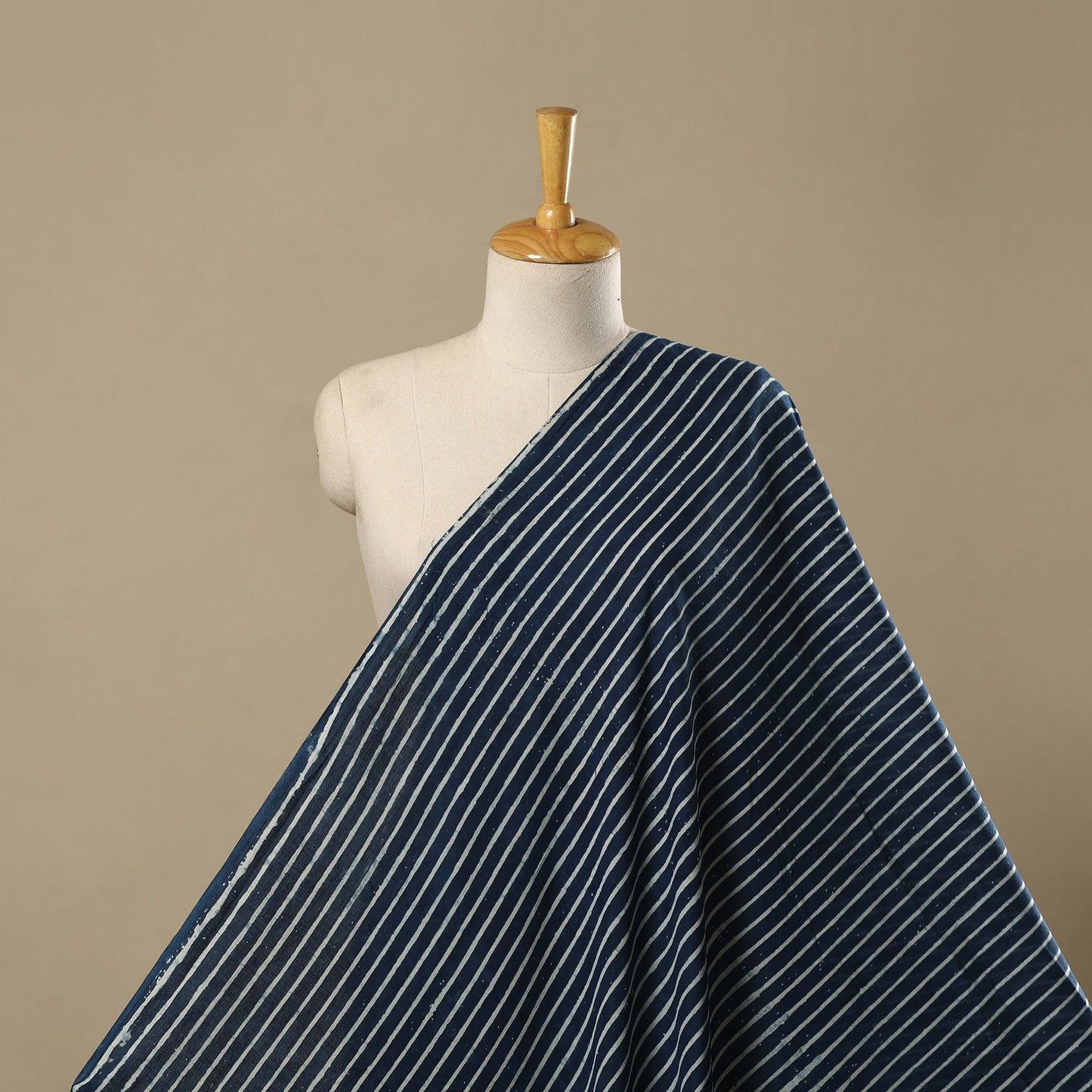 Natural dyed indigo pure mul cotton hand bagru fabric 09