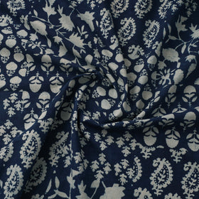 Natural dyed indigo pure mul cotton hand bagru fabric 02
