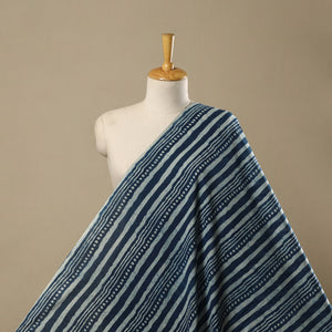 Natural dyed indigo pure mul cotton hand bagru fabric 03