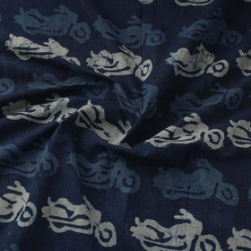 Natural dyed indigo pure mul cotton hand bagru fabric 06