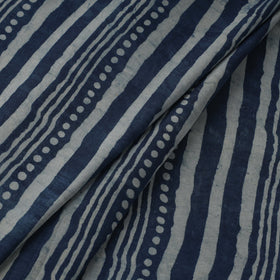 Natural dyed indigo pure mul cotton hand bagru fabric 03
