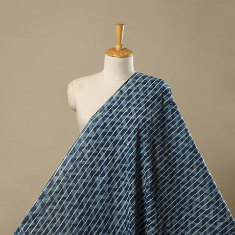 Natural dyed indigo pure mul cotton hand bagru fabric 07