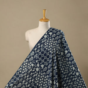 Natural dyed indigo pure mul cotton hand bagru fabric 02