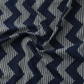 Natural dyed indigo pure mul cotton hand bagru fabric 05