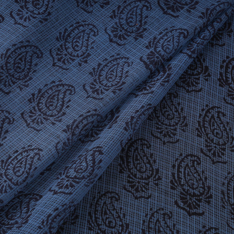 Natural dyed kota doria cotton hand bagh fabric 21