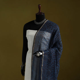 Natural dyed kota doria cotton hand block bagh print