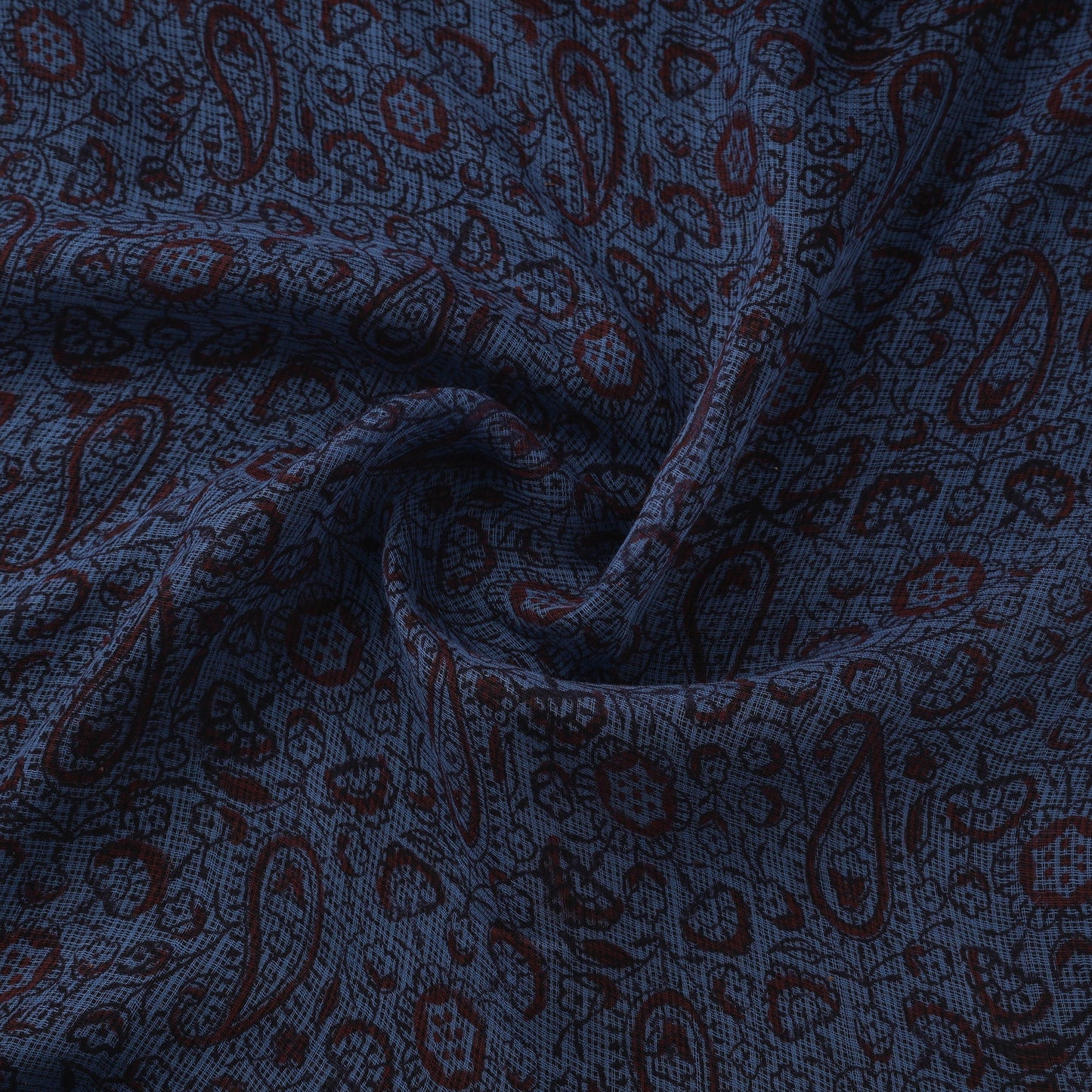 Natural dyed kota doria cotton hand bagh fabric 07