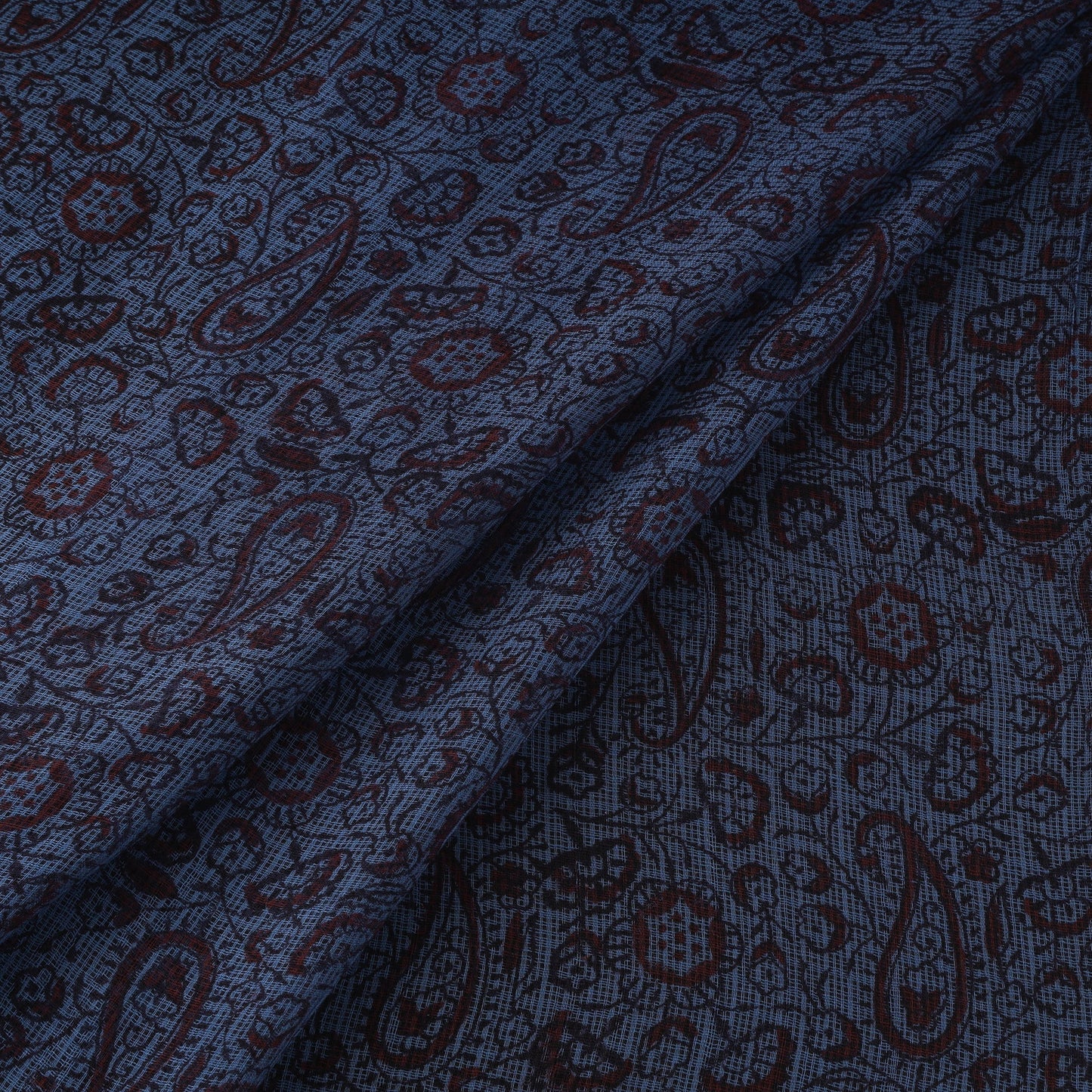 Natural dyed kota doria cotton hand bagh fabric 07