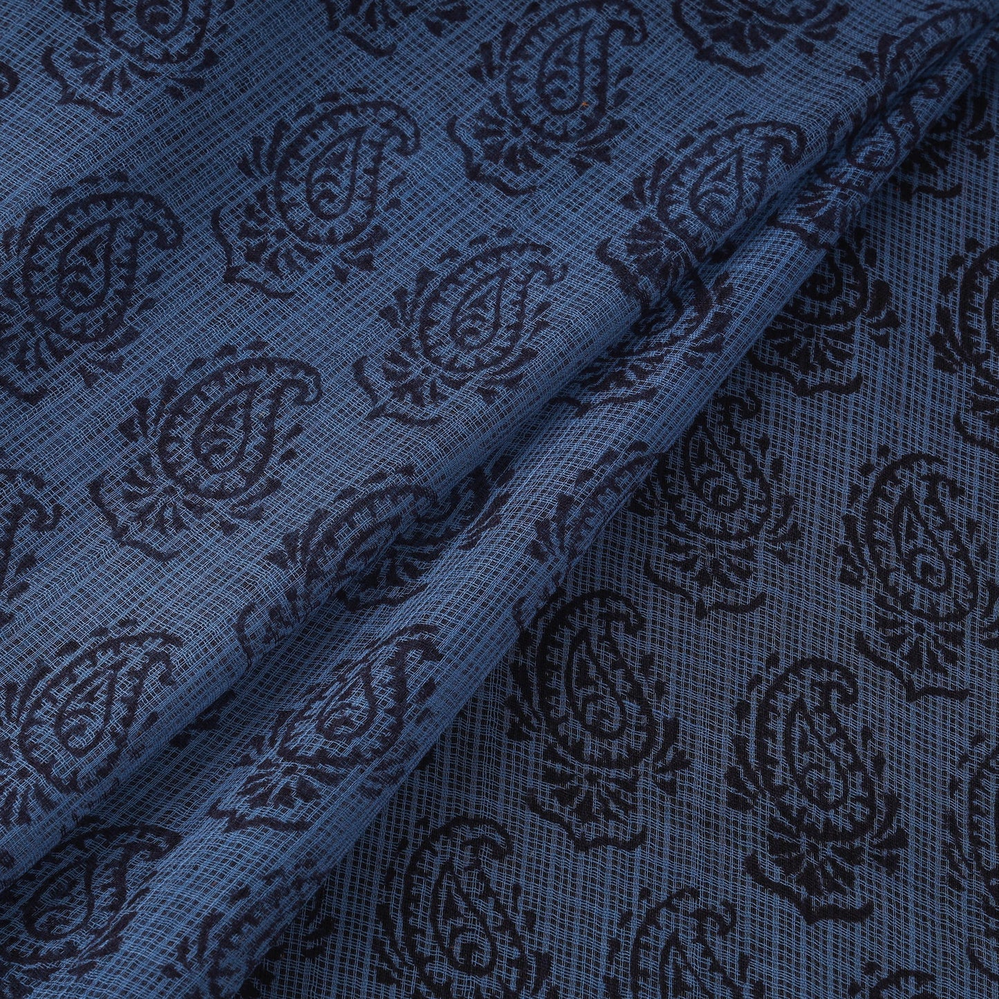 Natural dyed kota doria cotton hand bagh fabric 21