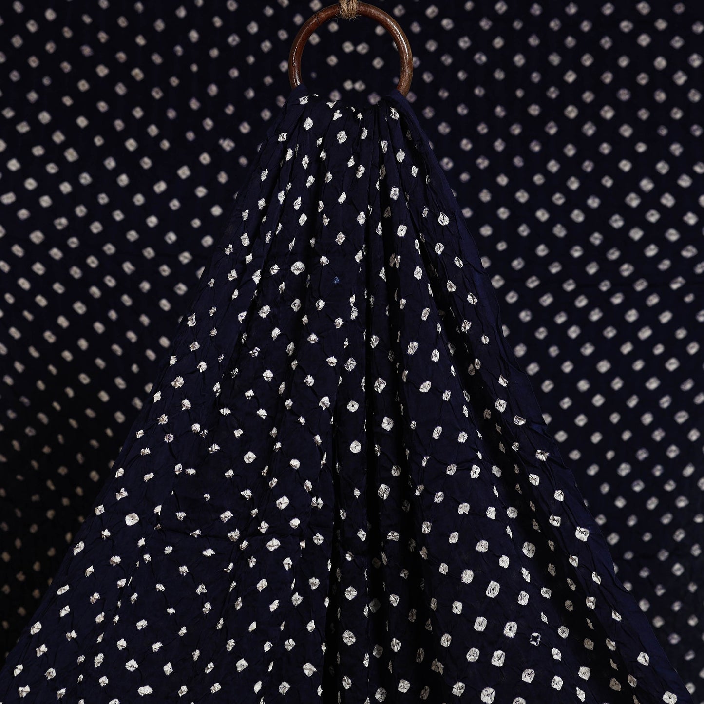 Blue - natural dyed kutch tie-dye modal silk bandhani