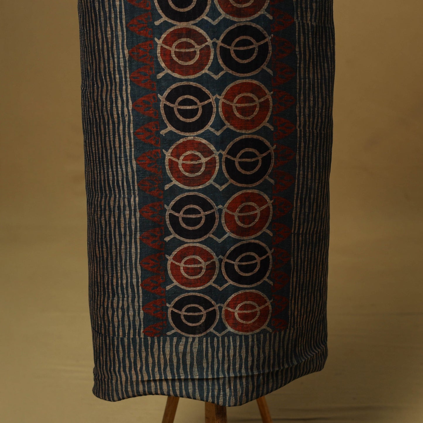 Natural dyed linen silk 2pc unstitched dress material 07