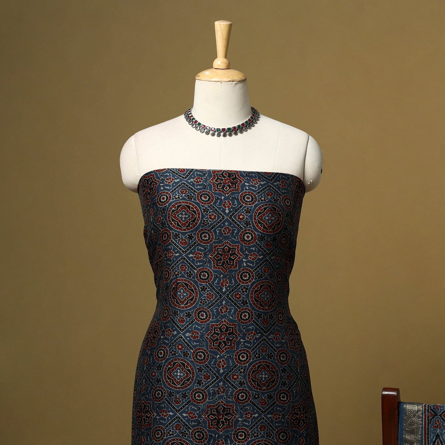 Natural dyed maheshwari silk 2pc unstitched dress material