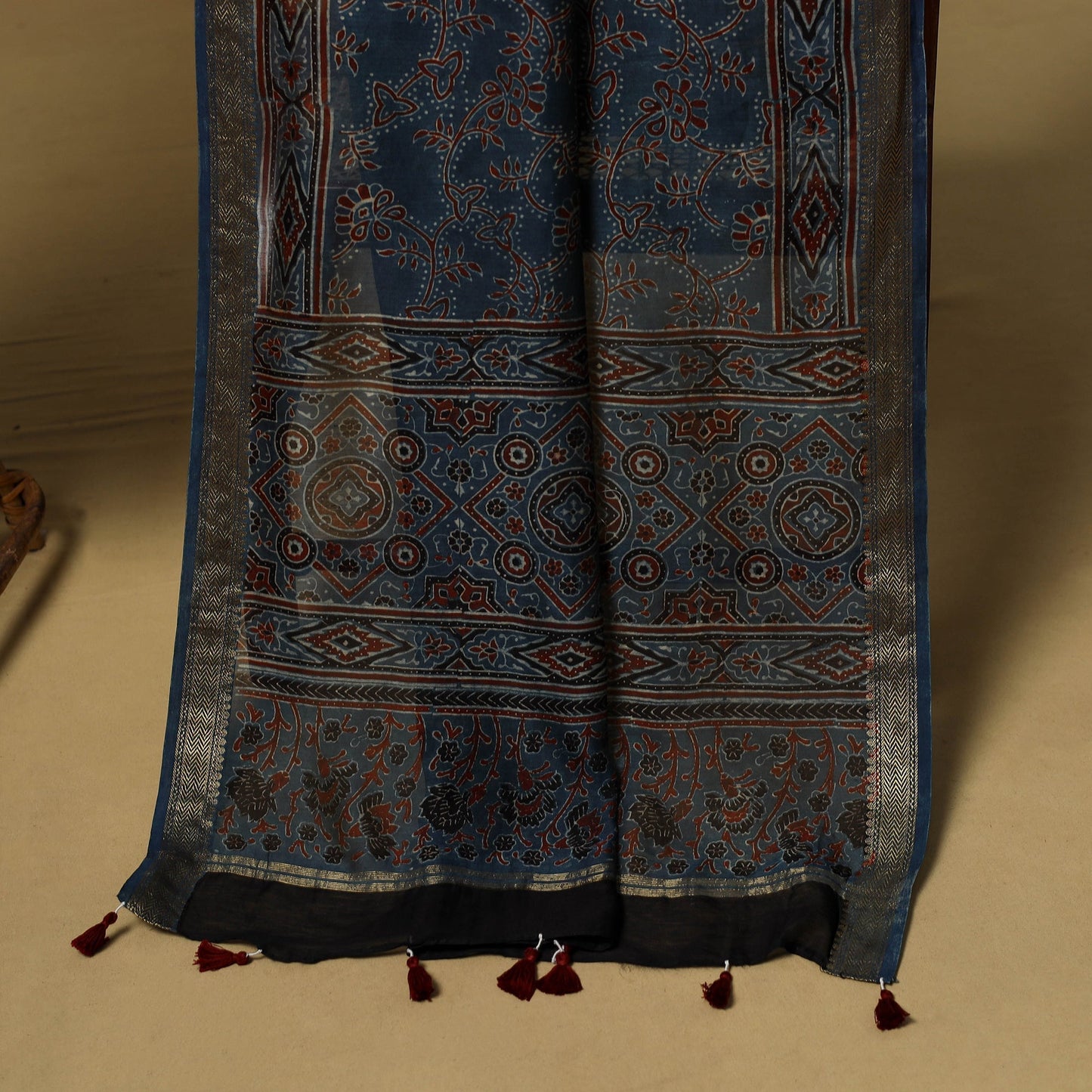 Natural dyed maheshwari silk 2pc unstitched dress material