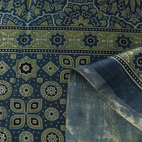 Buy Natural Dyed Mashru Silk Ajrakh Print Fabric