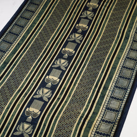 Blue - natural dyed mashru silk fabric 14 - handcrafted