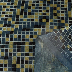 Blue Natural Dyed Mashru Silk Ajrakh Print Fabric